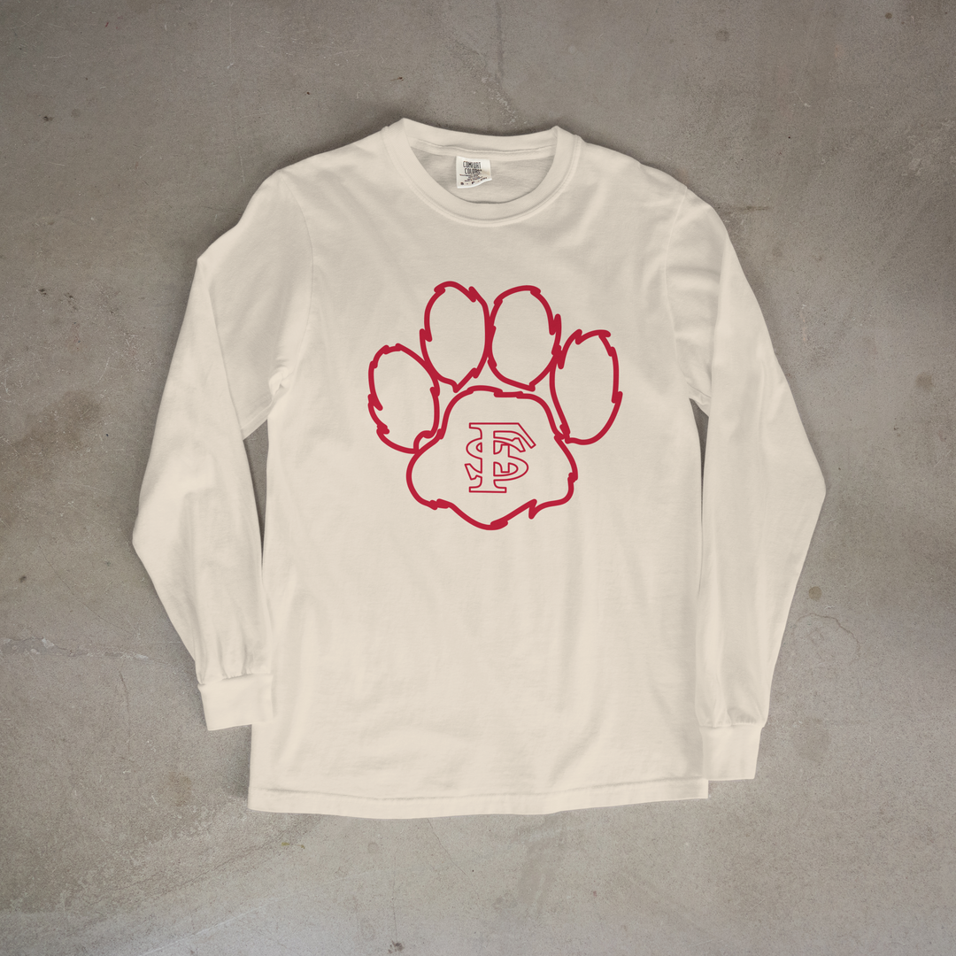 Fort Scott Tigers Biggie Paws Comfort Colors® Long Sleeve Tee