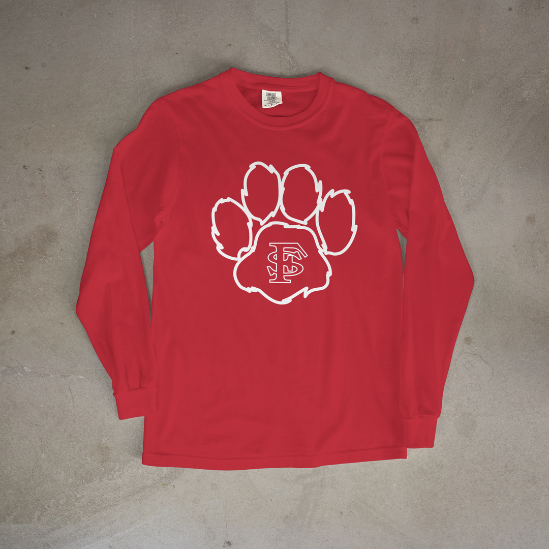 Fort Scott Tigers Biggie Paws Comfort Colors® Long Sleeve Tee