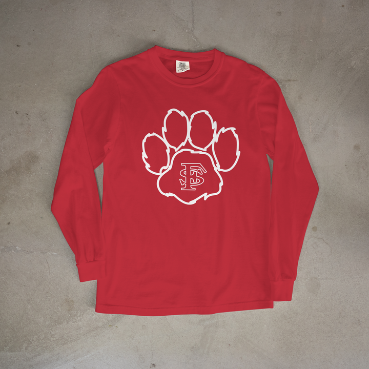 Fort Scott Tigers Biggie Paws Comfort Colors® Long Sleeve Tee