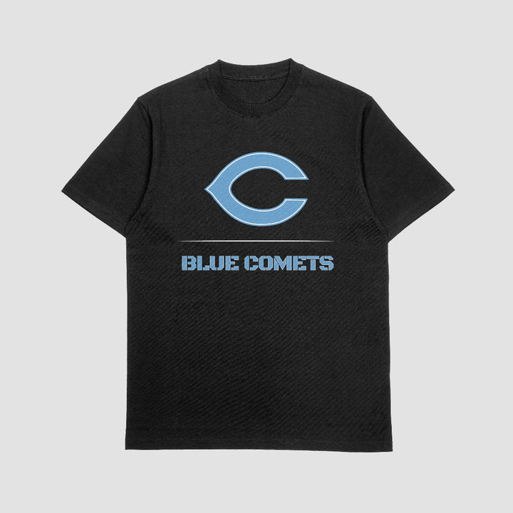 Chanute Blue Comets Stacked Heavyweight Short Sleeve Tee