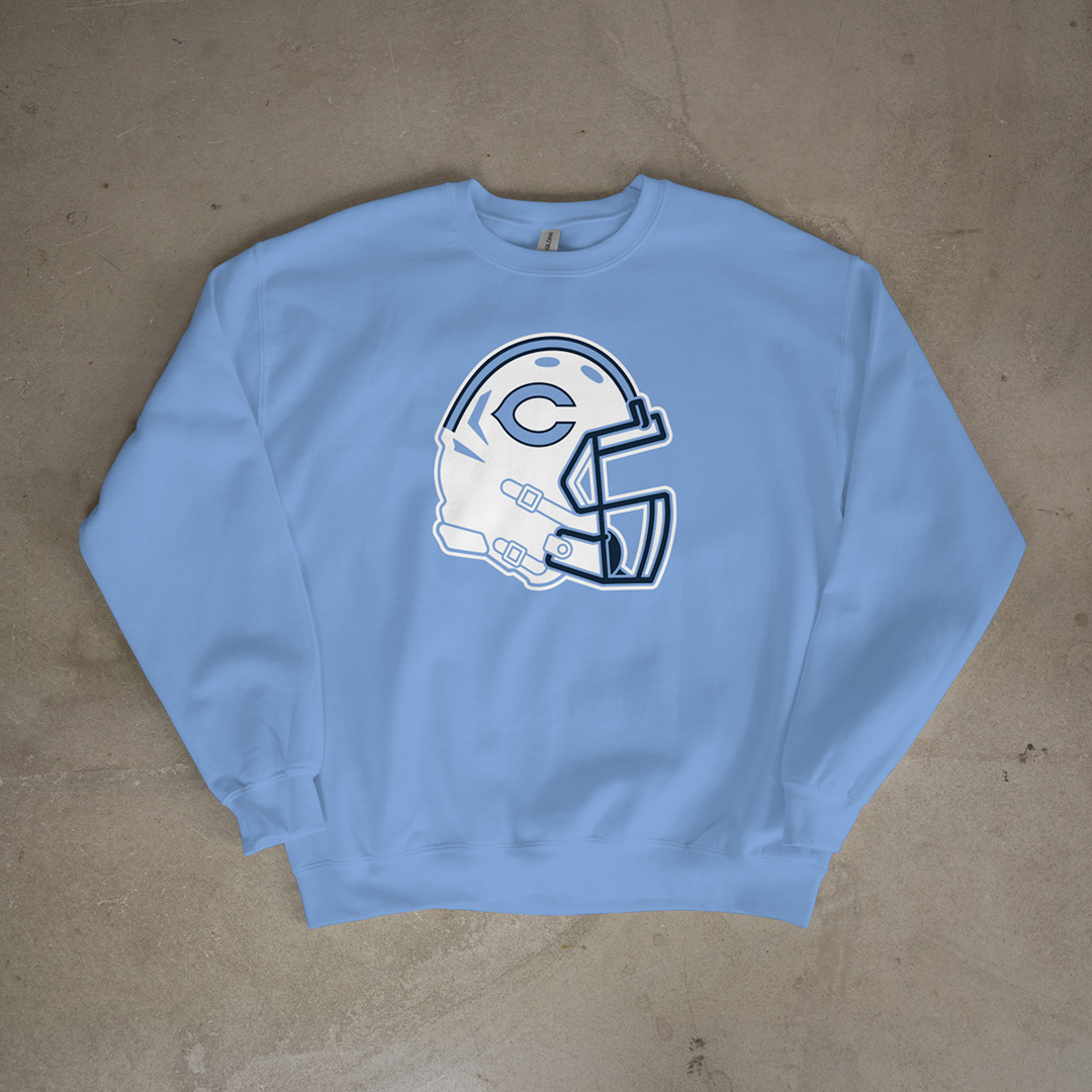 Chanute Blue Comets Helmet Crewneck