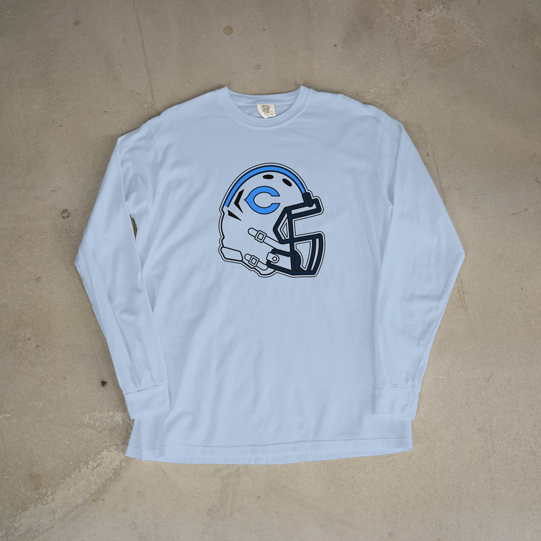 Chanute Blue Comets Helmet Comfort Colors® Long Sleeve Tee