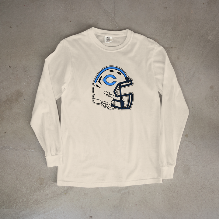 Chanute Blue Comets Helmet Comfort Colors® Long Sleeve Tee