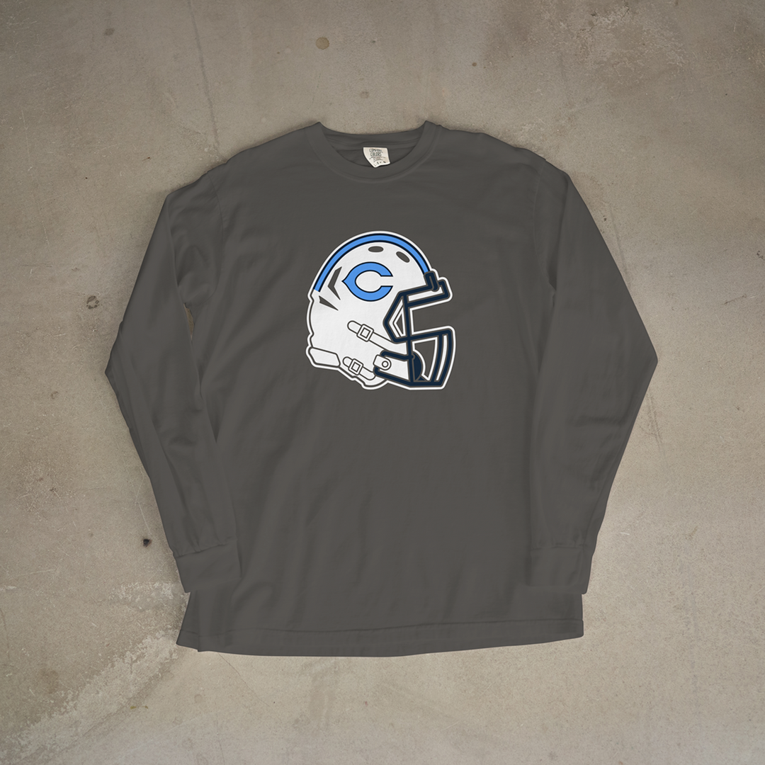 Chanute Blue Comets Helmet Comfort Colors® Long Sleeve Tee