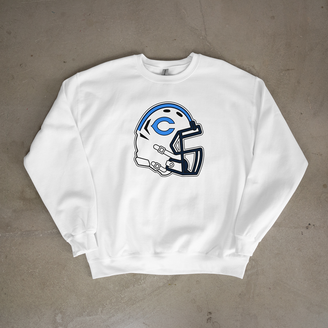 Chanute Blue Comets Helmet Crewneck