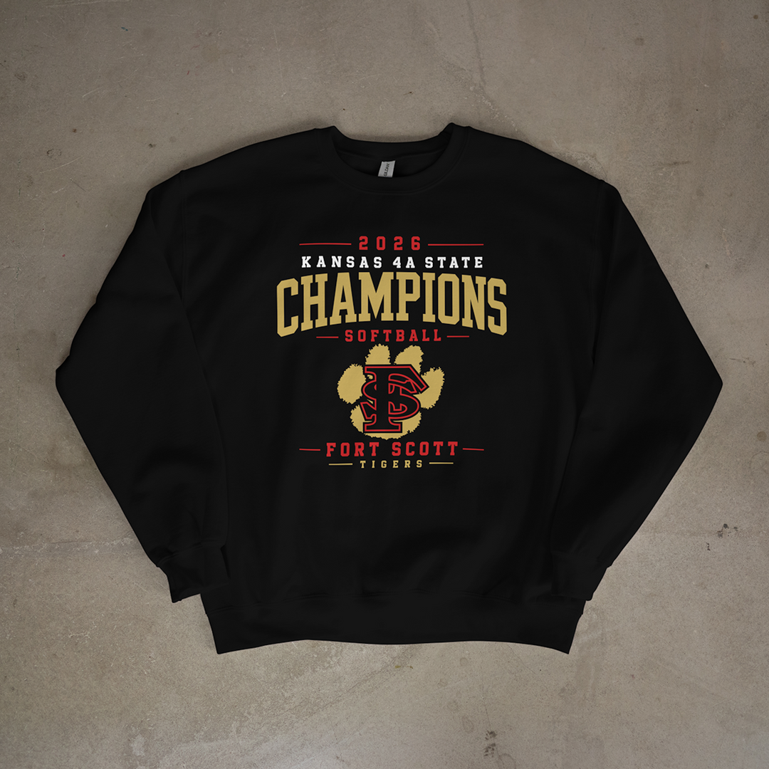 Fort Scott Tigers Softball 2026 State Champions Roster Edition Crewneck