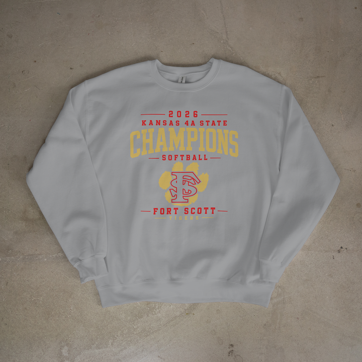 Fort Scott Tigers Softball 2026 State Champions Crewneck