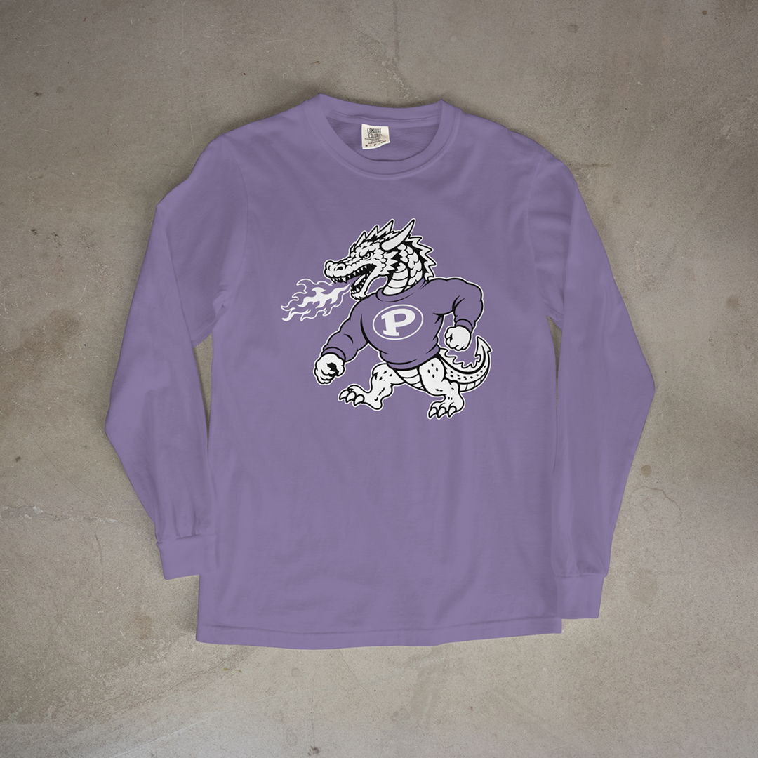 Pittsburg Purple Dragon Classic Mascot Comfort Colors® Long Sleeve Tee
