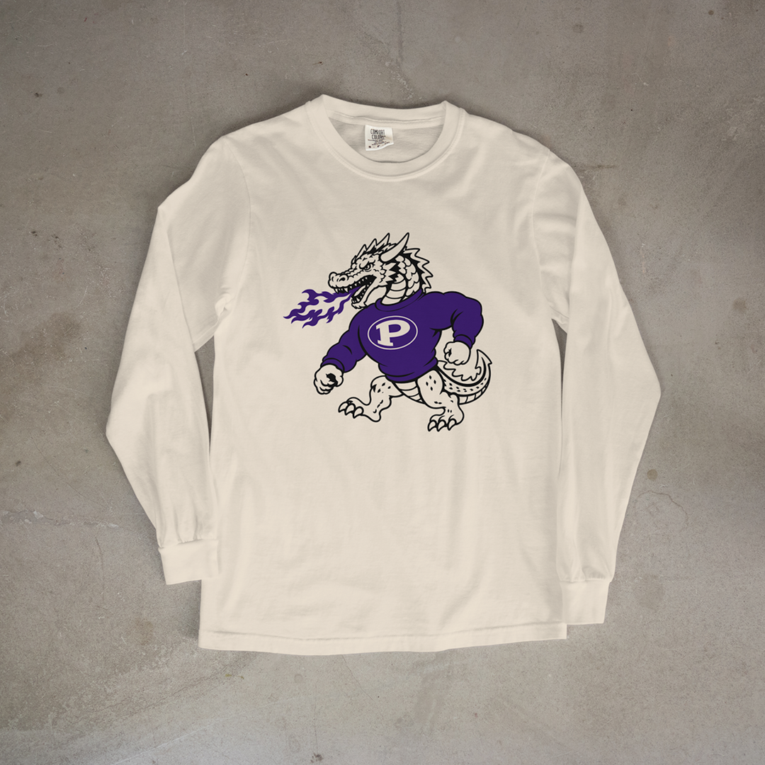Pittsburg Purple Dragon Classic Mascot Comfort Colors® Long Sleeve Tee