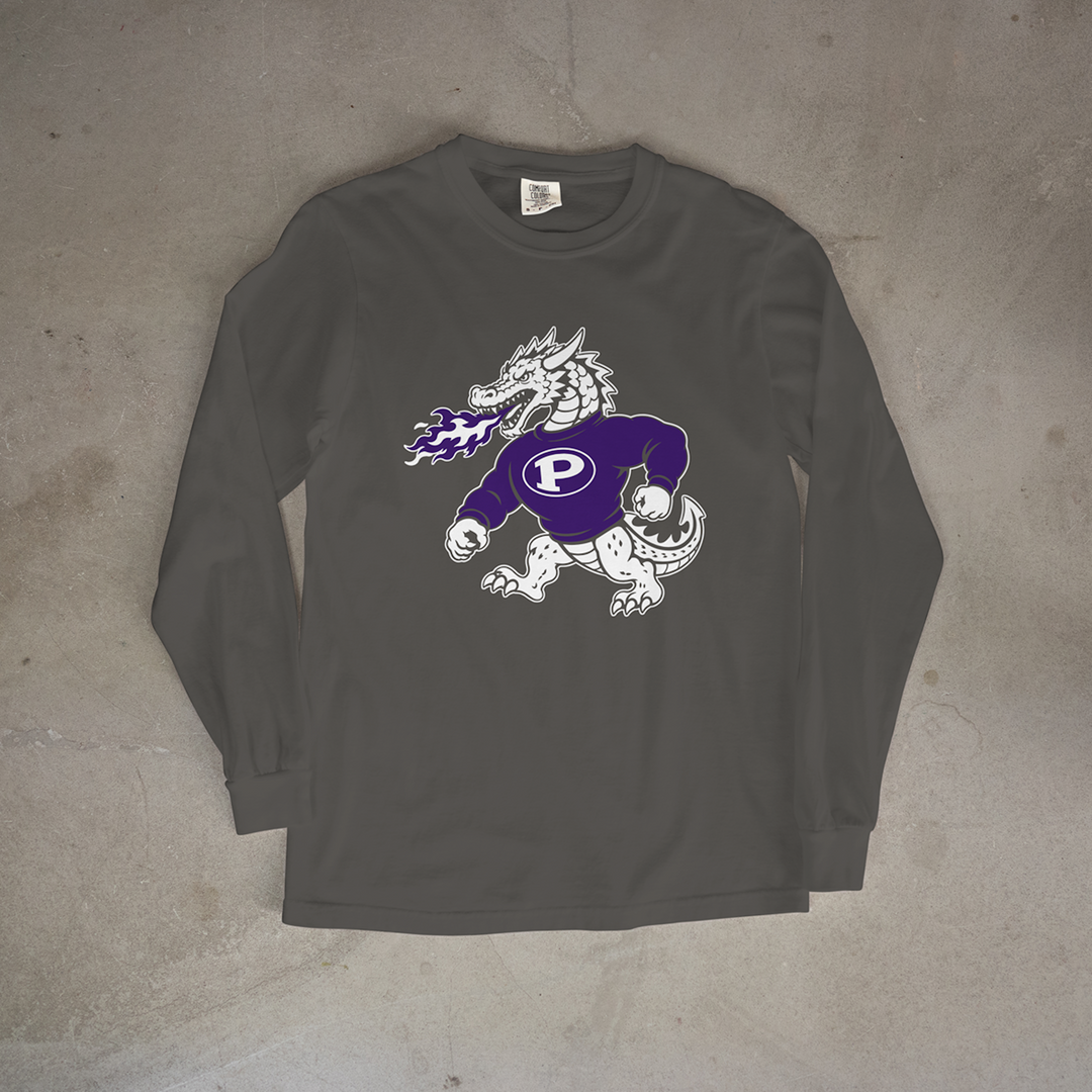 Pittsburg Purple Dragon Classic Mascot Comfort Colors® Long Sleeve Tee