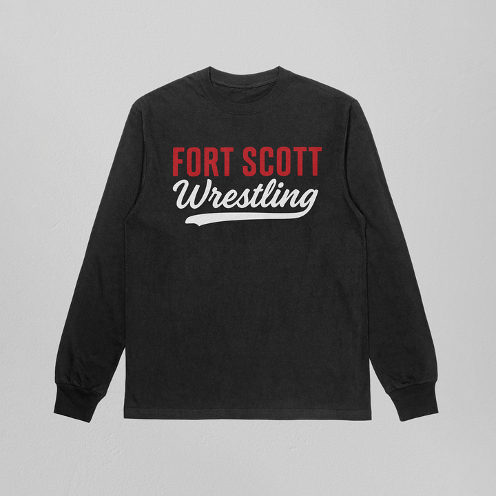 Fort Scott Wrestling Classic Script Heavyweight Long Sleeve Tee