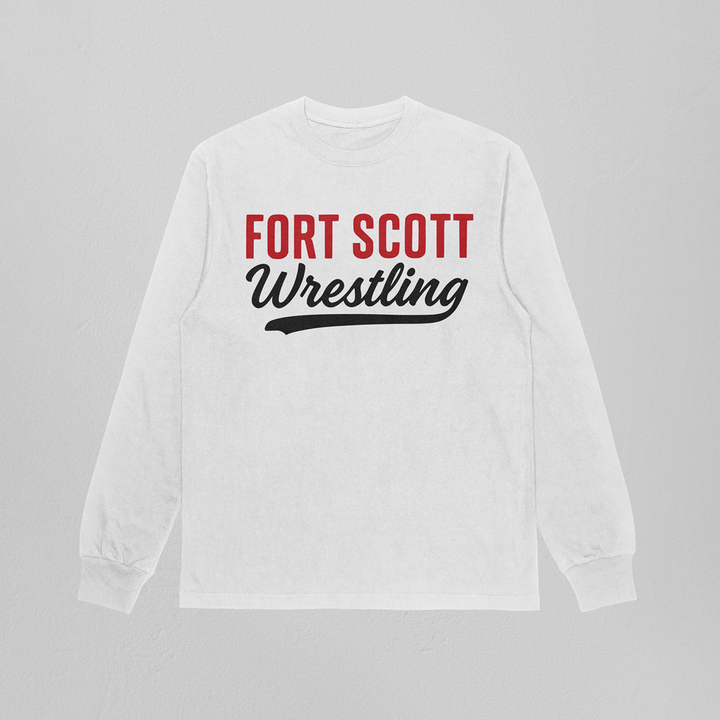 Fort Scott Wrestling Classic Script Heavyweight Long Sleeve Tee