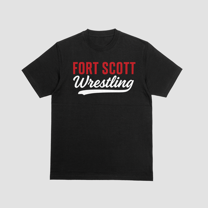 Fort Scott Wrestling Classic Script Heavyweight Short Sleeve Tee