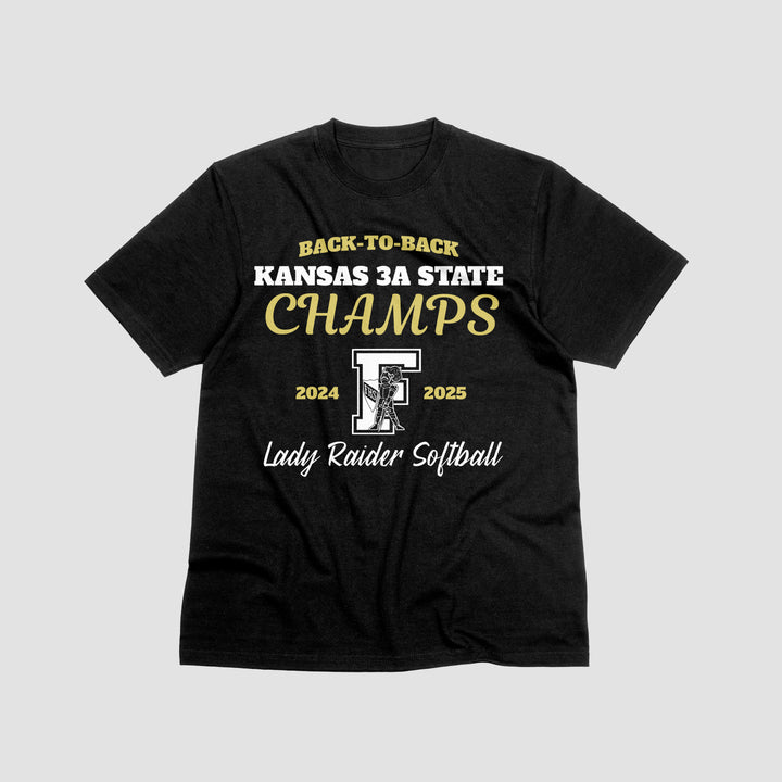 Frontenac Lady Raiders Softball B2B State Champs Active Short Sleeve Tee