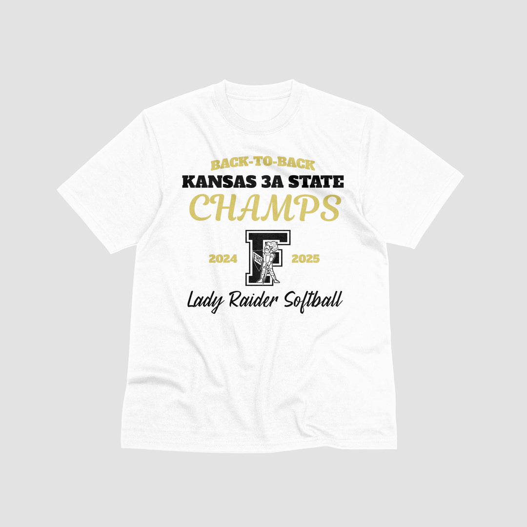Frontenac Lady Raiders Softball B2B State Champs Active Short Sleeve Tee