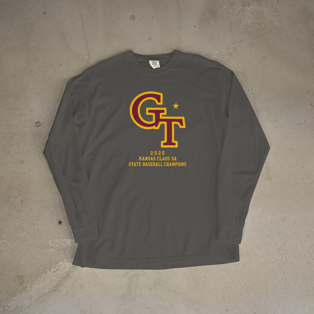 Girard Trojans 2026 State Baseball Champions Comfort Colors® Long Sleeve Tee