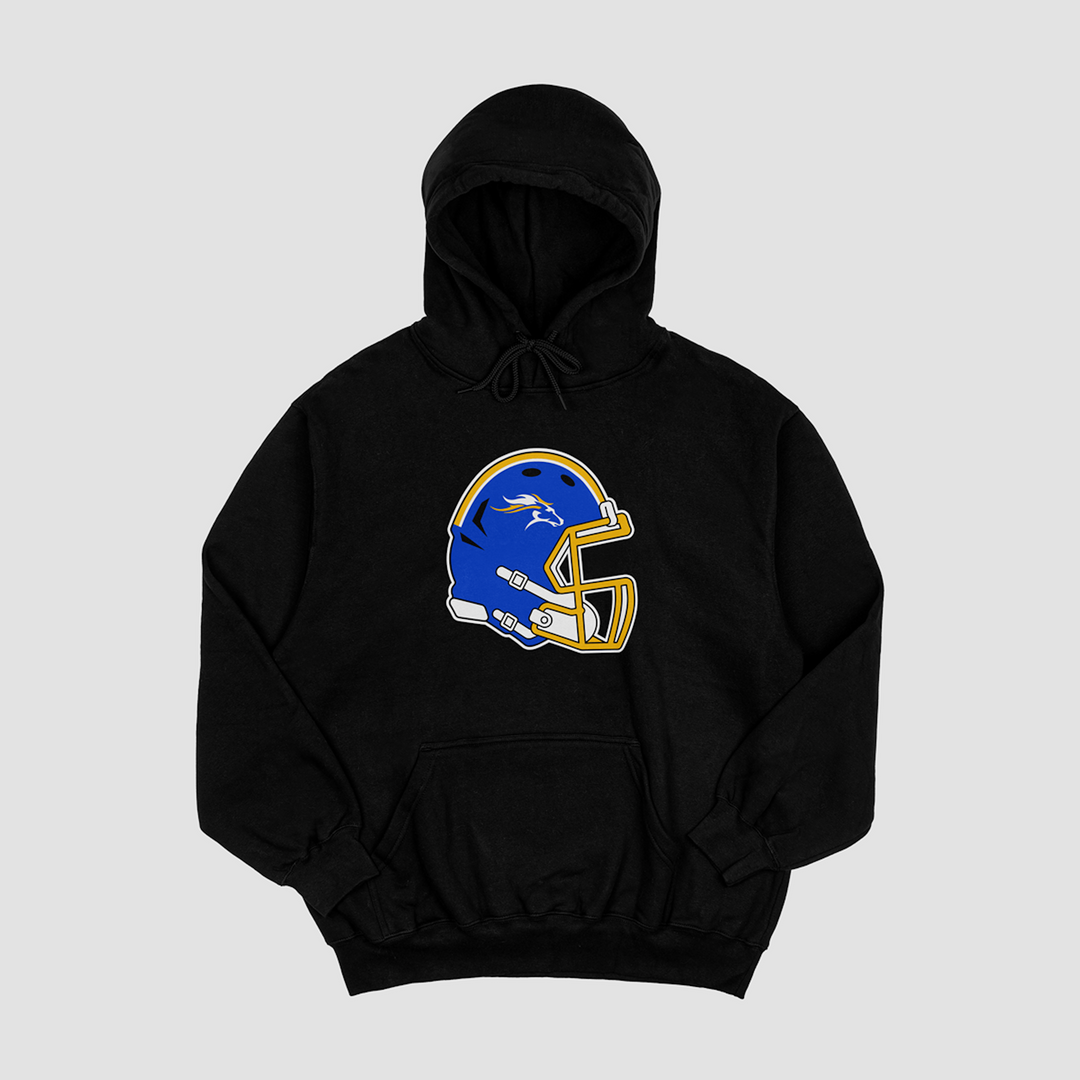 Iola Mustangs Helmet Hooded Fleece