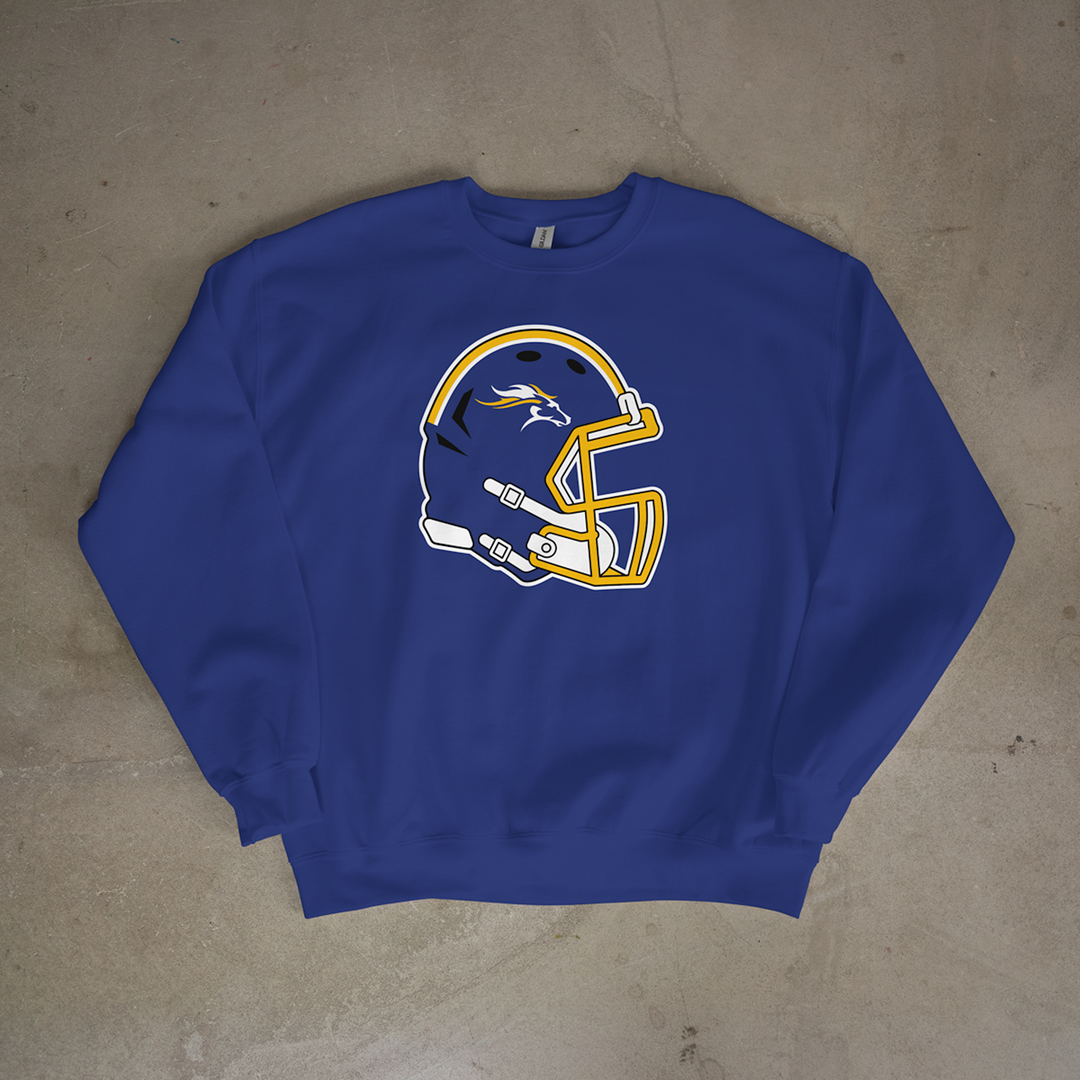 Iola Mustangs Helmet Crewneck