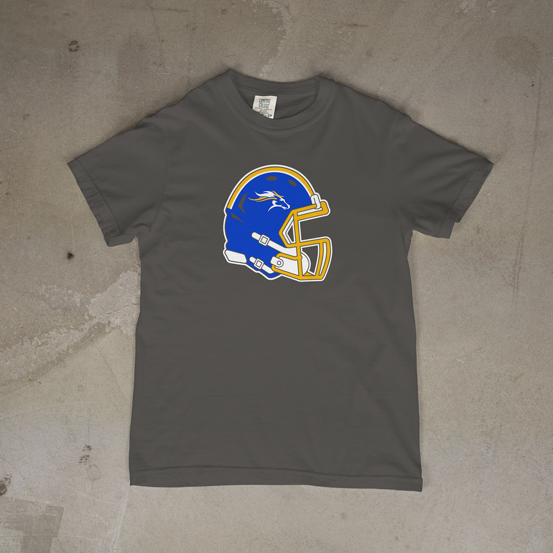 Iola Mustangs Helmet Comfort Colors® Short Sleeve Tee