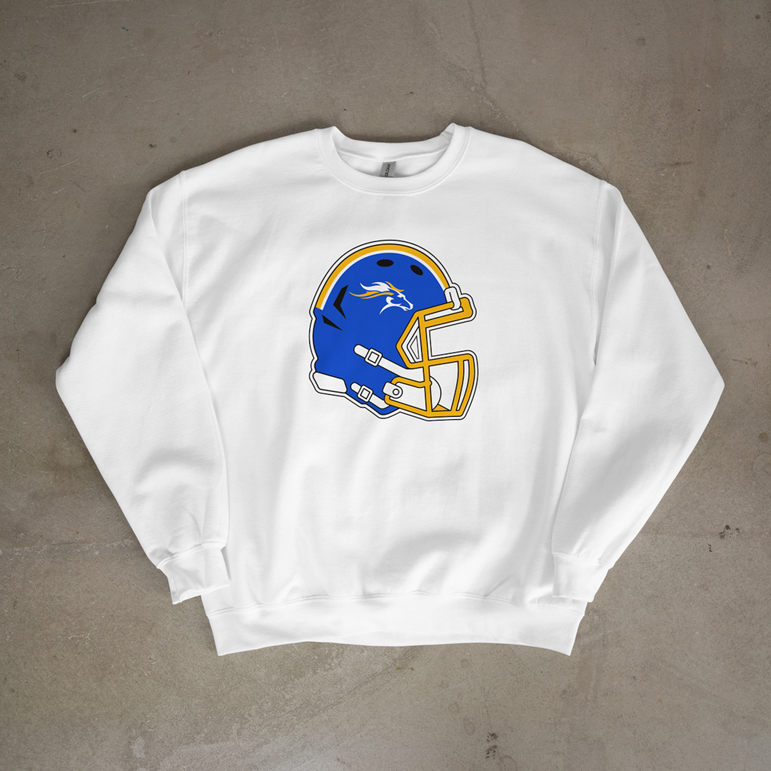 Iola Mustangs Helmet Crewneck