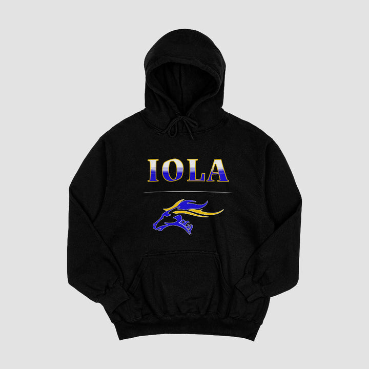 Iola Mustangs Stack Hooded Fleece