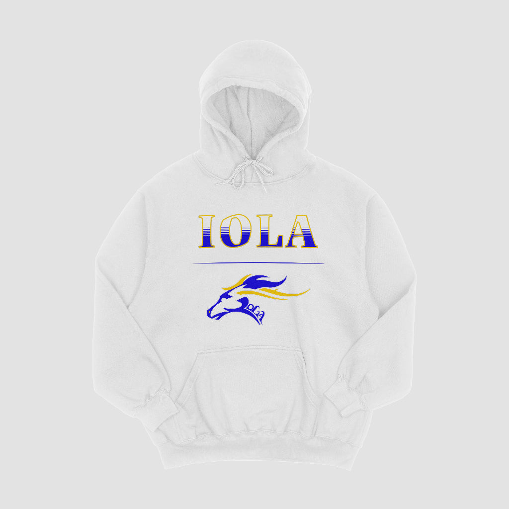 Iola Mustangs Stack Hooded Fleece