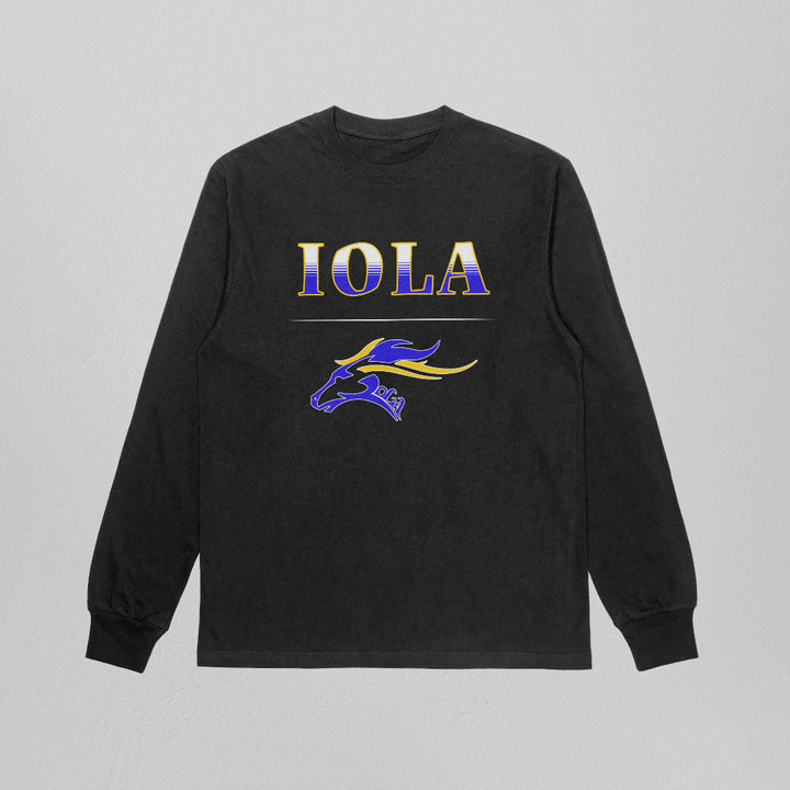 Iola Mustangs Stack Heavyweight Long Sleeve Tee