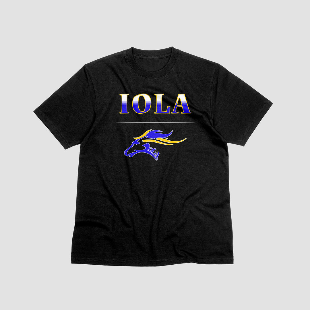 Iola Mustangs Stack Active Short Sleeve Tee