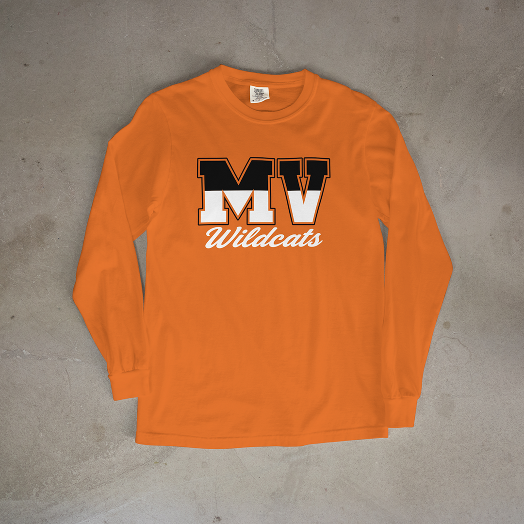 Marmaton Valley Wildcats Script Comfort Colors® Long Sleeve Tee