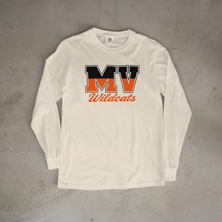 Marmaton Valley Wildcats Script Comfort Colors® Long Sleeve Tee