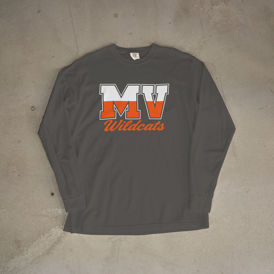 Marmaton Valley Wildcats Script Comfort Colors® Long Sleeve Tee