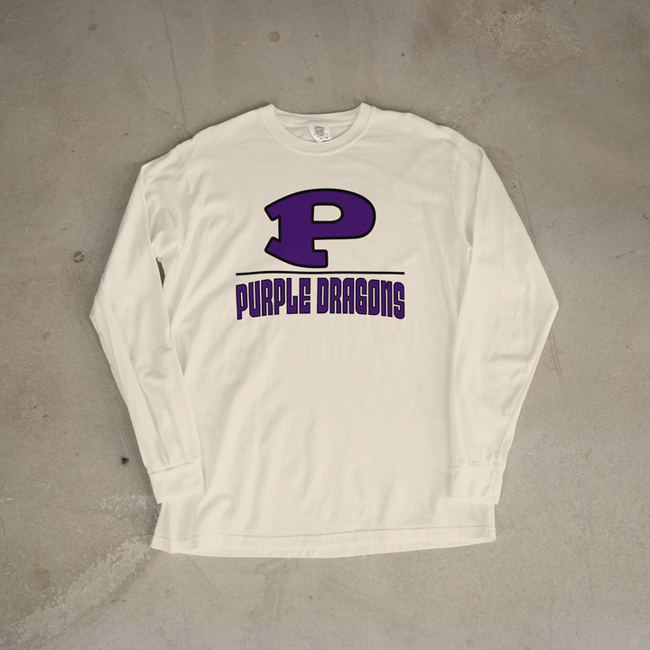 Pittsburg Purple Dragons Lockup Comfort Colors® Long Sleeve Tee