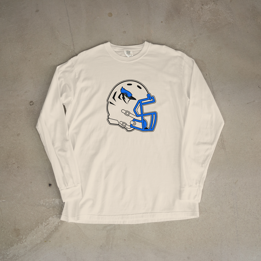 Pleasanton Blu-Jays Helmet Comfort Colors® Long Sleeve Tee