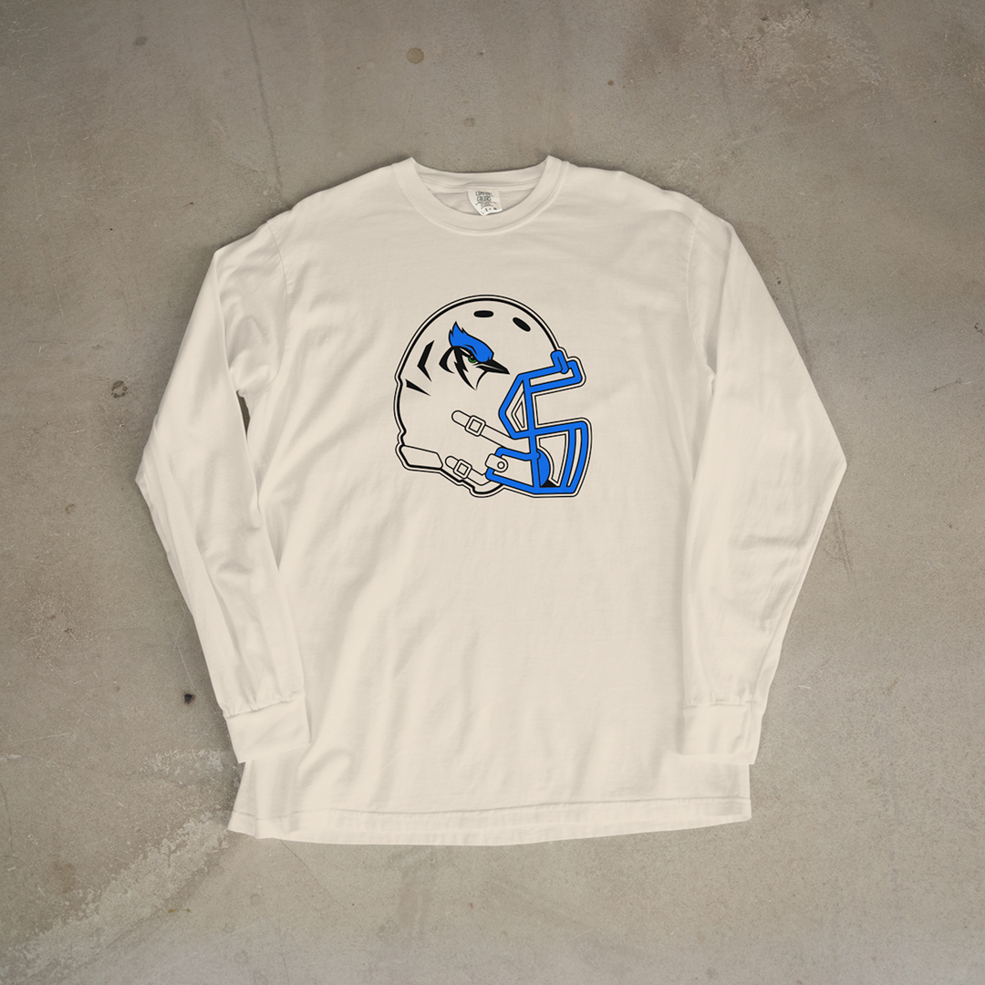 Pleasanton Blu-Jays Helmet Comfort Colors® Long Sleeve Tee