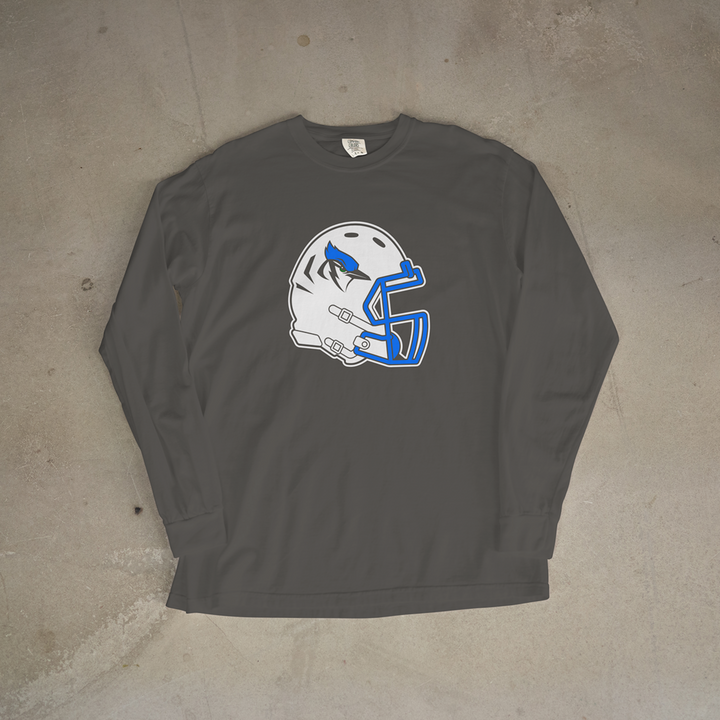 Pleasanton Blu-Jays Helmet Comfort Colors® Long Sleeve Tee