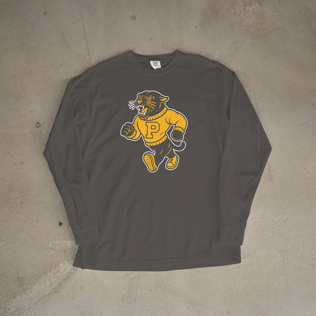 Paola Marching Panther Mascot Comfort Colors® Long Sleeve Tee