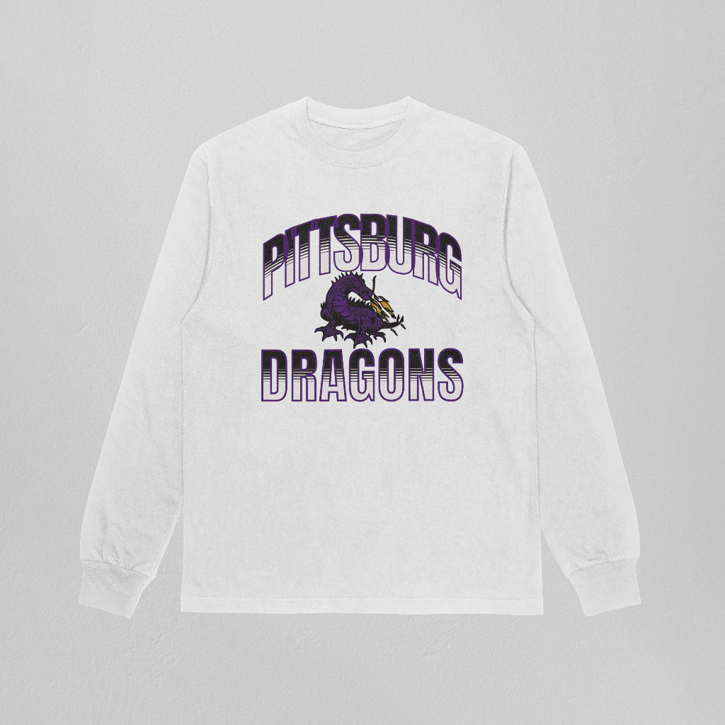 Pittsburg Dragons Purple Fire Heavyweight Long Sleeve Tee