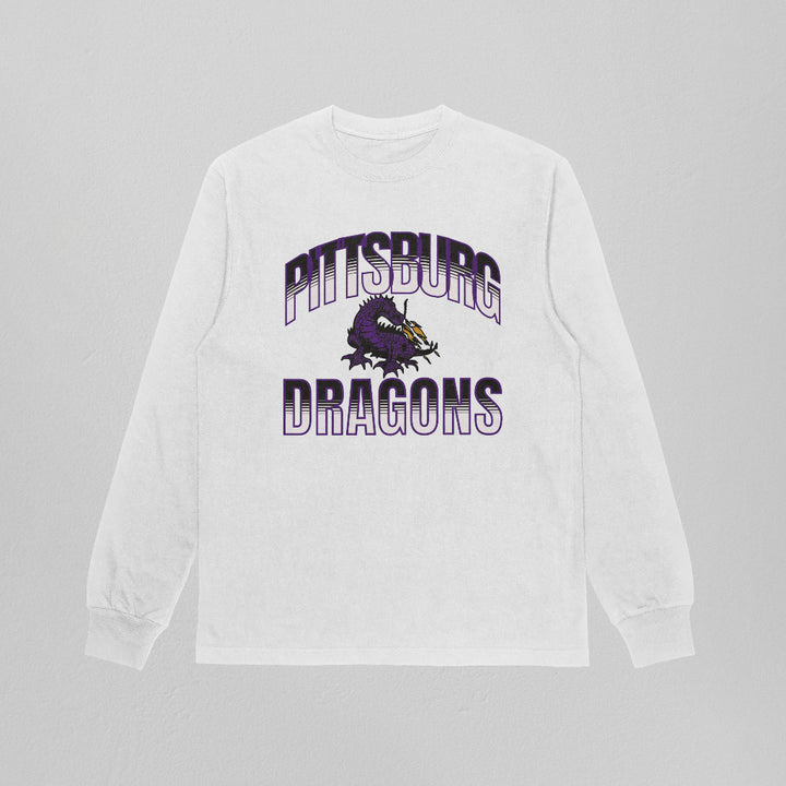 Pittsburg Dragons Purple Fire Heavyweight Long Sleeve Tee
