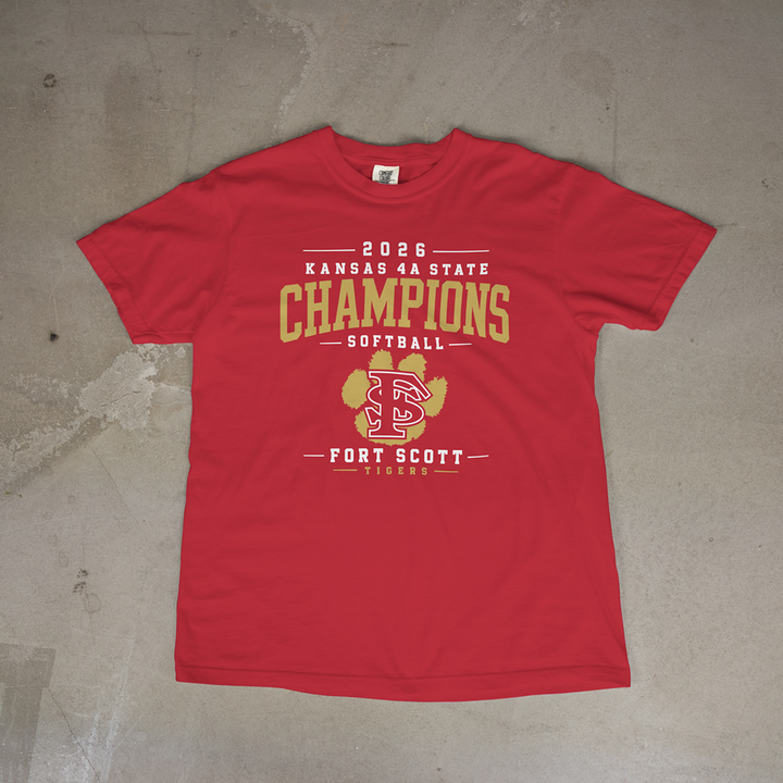 Fort Scott Tigers Softball 2026 State Champions Comfort Colors® Short Sleeve Tee