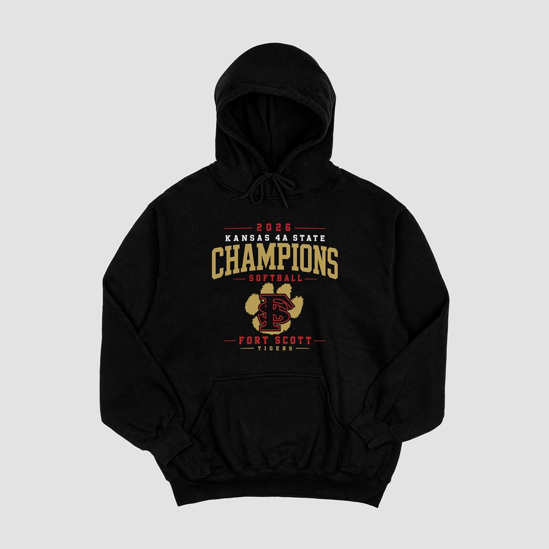Fort Scott Tigers Softball 2026 State Champions Hooded Fleece