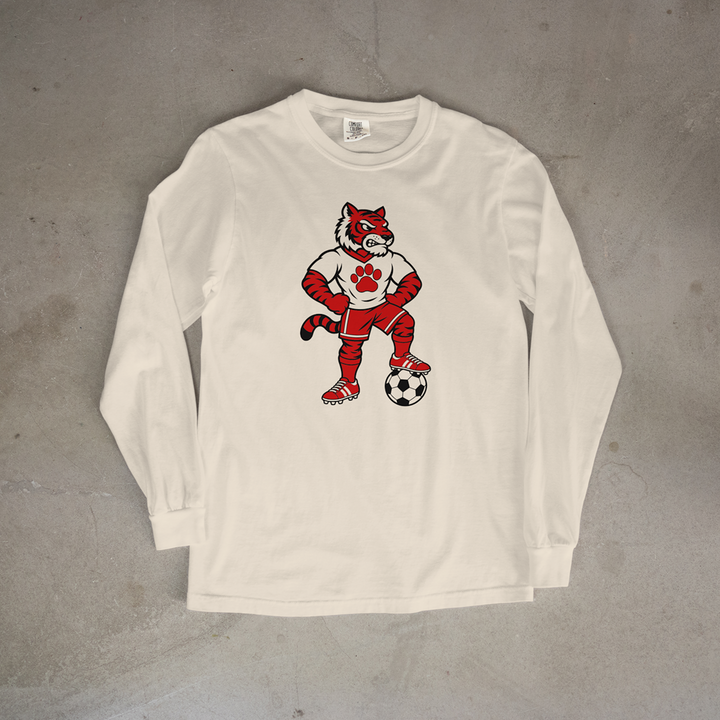 Fort Scott Tiger Soccer Mascot Comfort Colors® Long Sleeve Tee