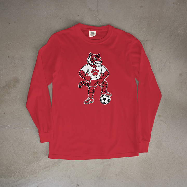Fort Scott Tiger Soccer Mascot Comfort Colors® Long Sleeve Tee